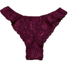 GIA burgundy lace cheeky thong one size
